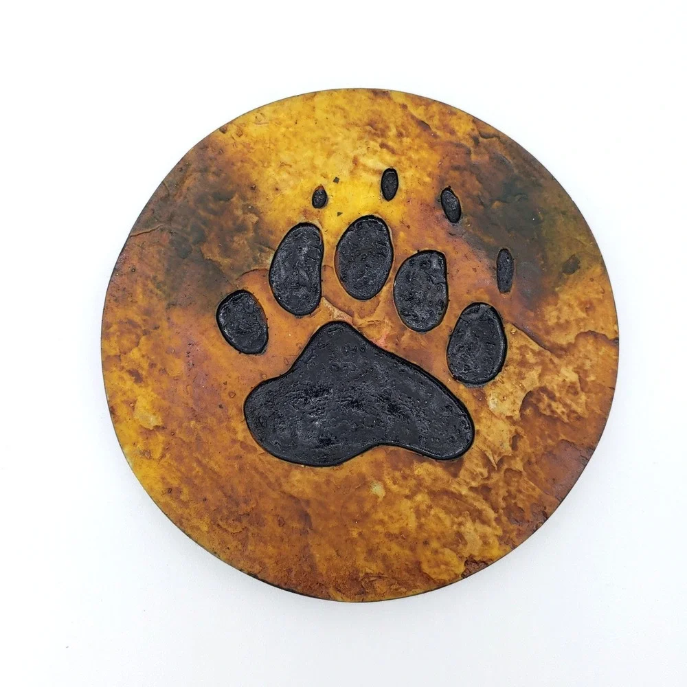 Cabin Core Wildlife Animal Track Coasters Rustic Lodge Bear Deer Hunting Decor